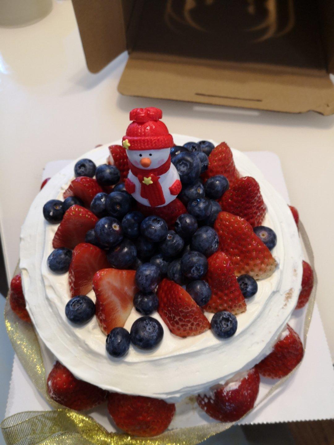 圣诞草莓雪人裸蛋糕～超简单懒人版