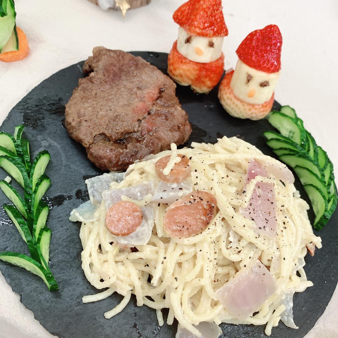 奶油培根意面
