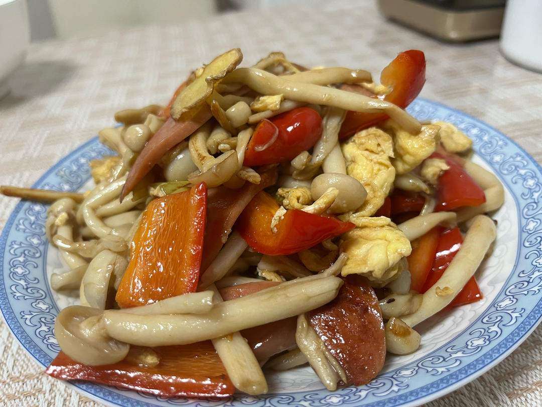 白玉菇炒火腿