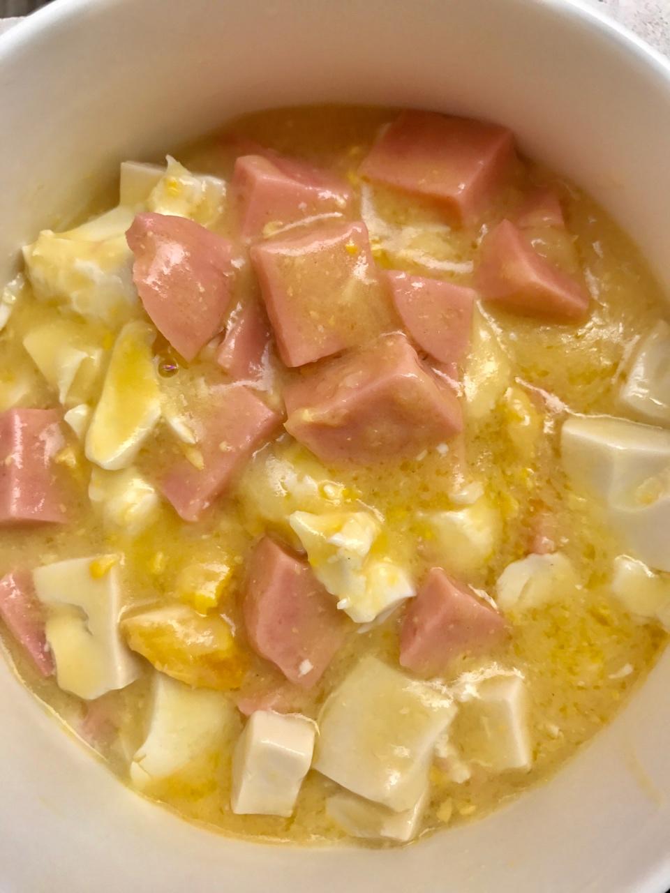 咸蛋烧豆腐～～孩子爱吃的下饭菜！
