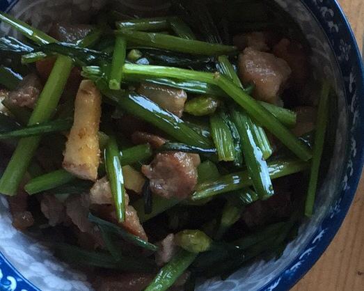 虾米肉末炒韭菜花的做法