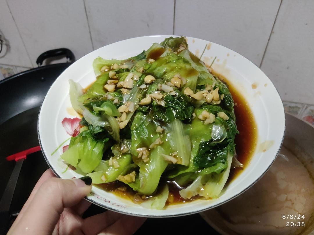厨师长教你：“蚝油生菜”的家常做法，爽脆鲜嫩，简单易做