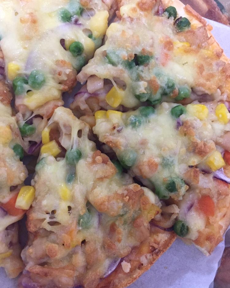 黑椒鸡肉蔬菜披萨
