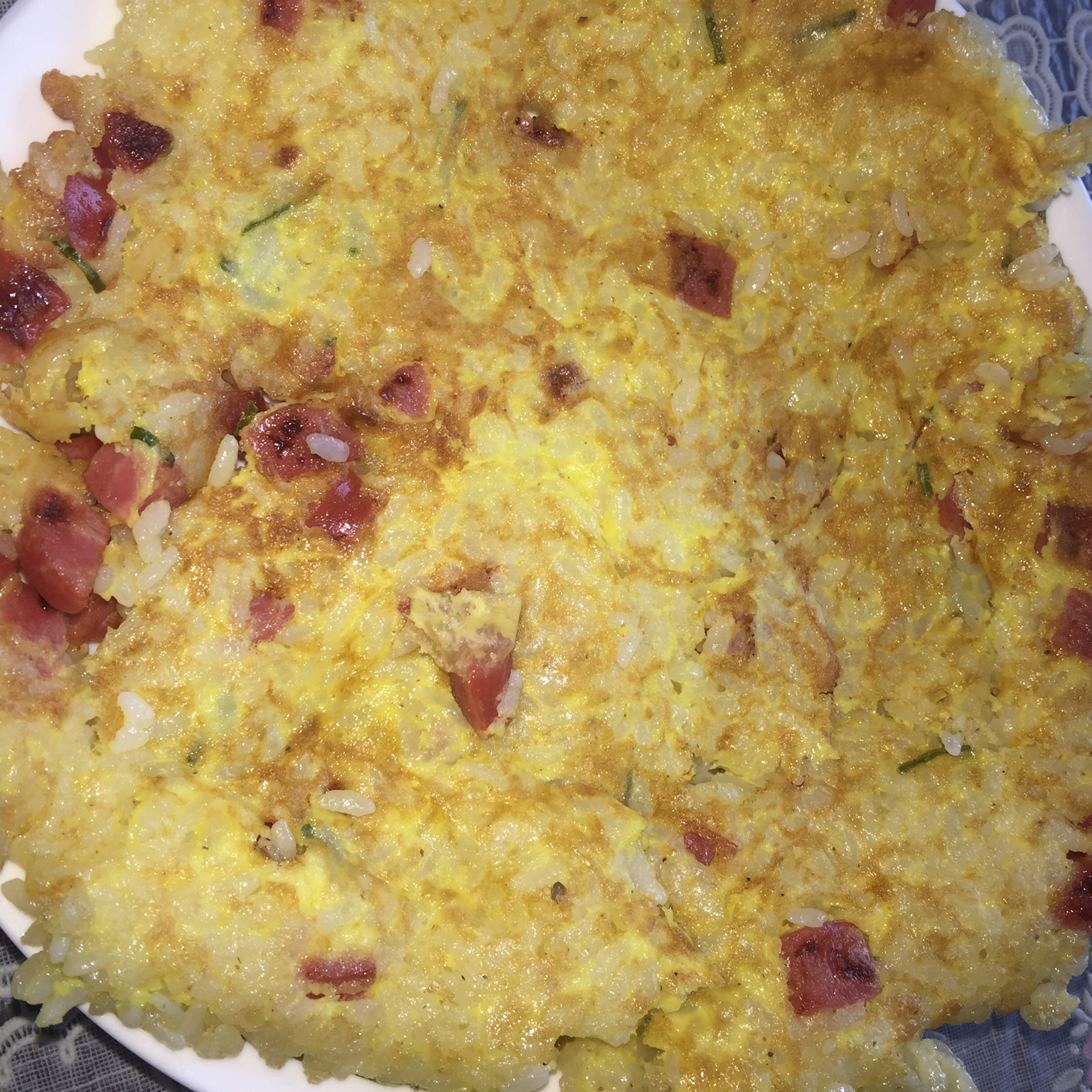 米饭鸡蛋饼