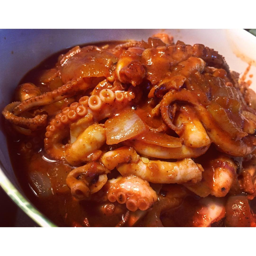 韩式辣酱炒鱿鱼