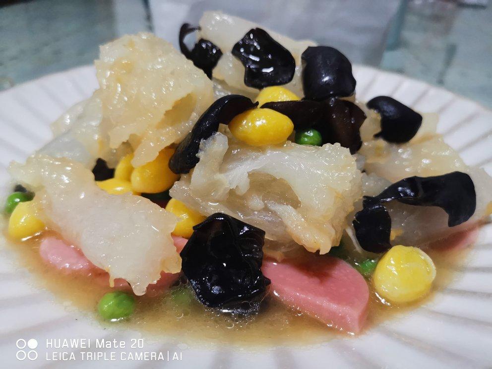 熔咖啡做的三色蹄筋