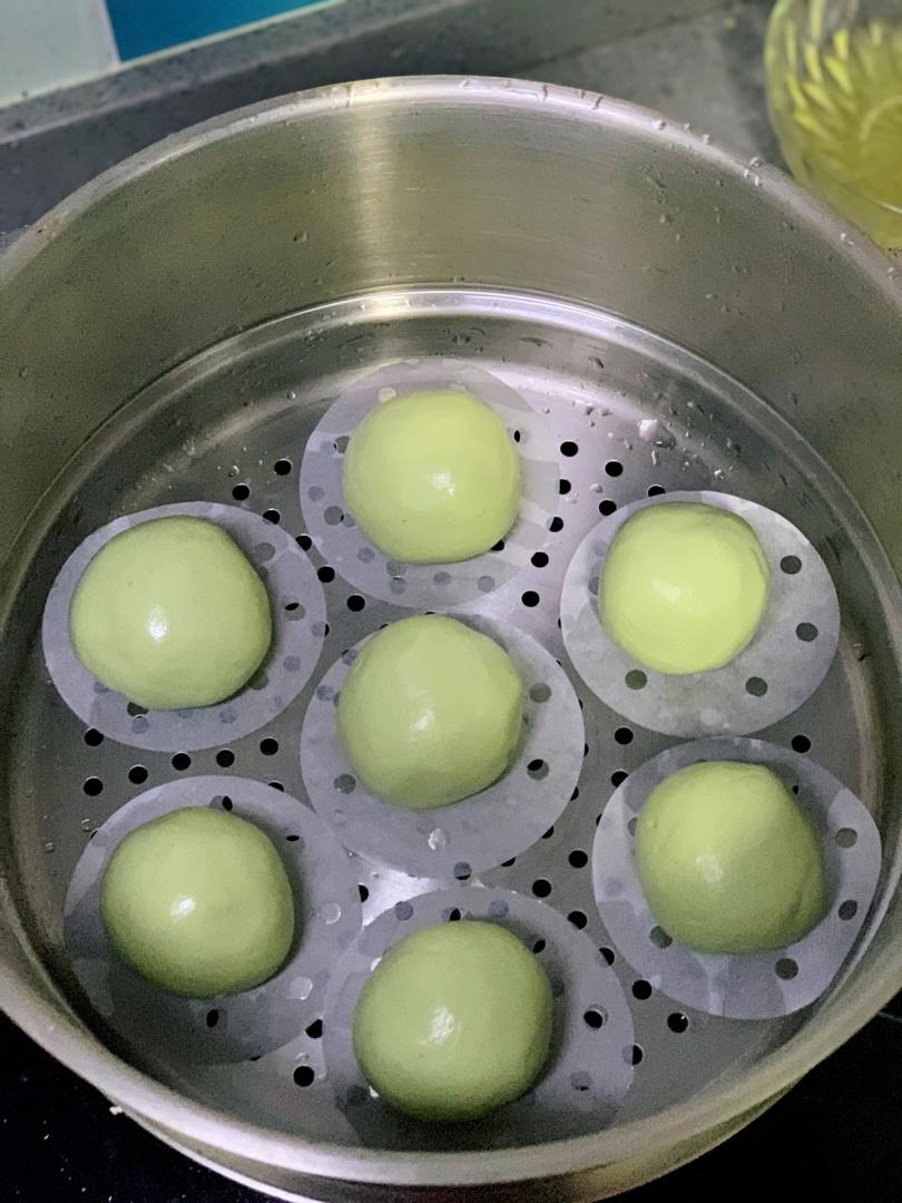 网红青团～～咸蛋黄肉松青团