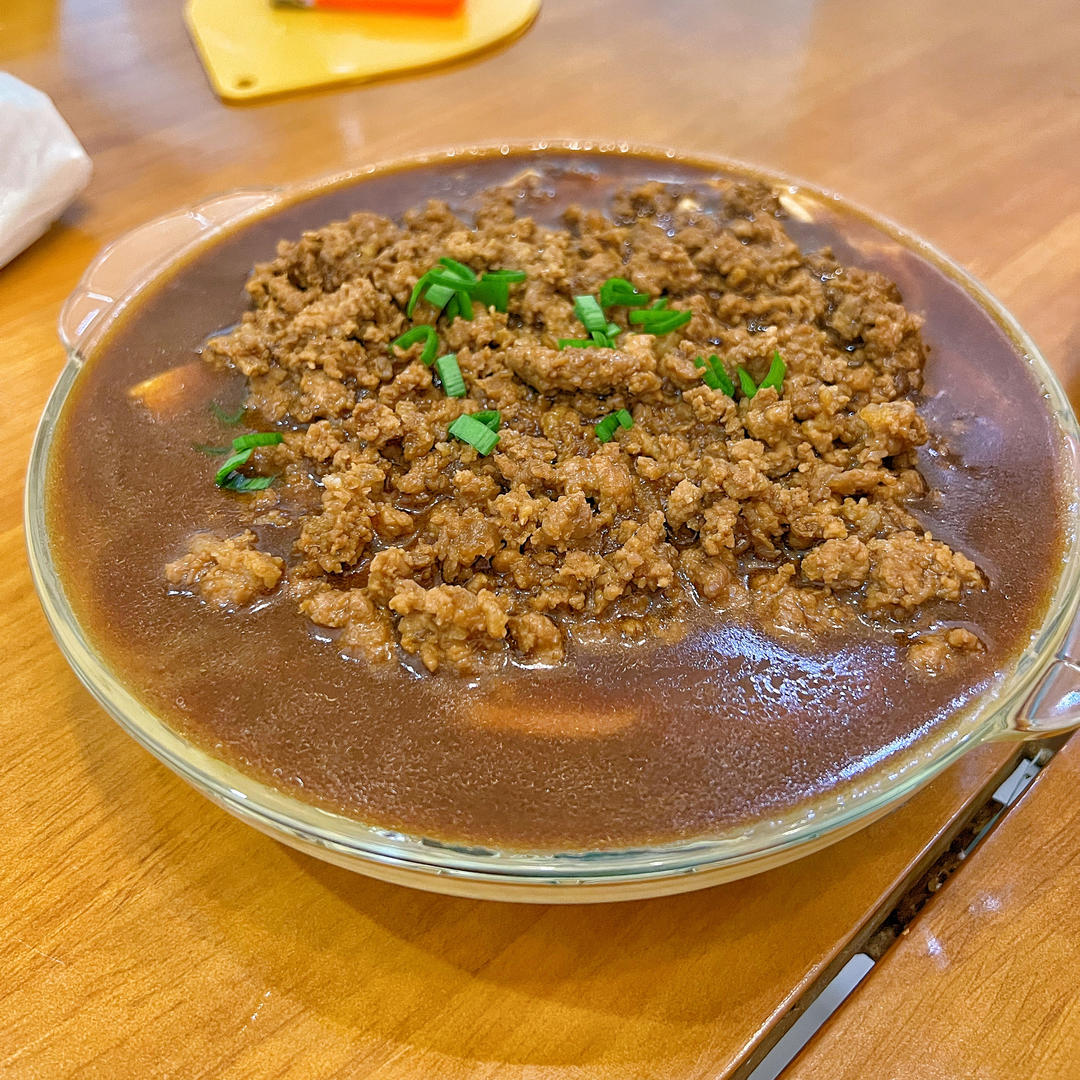 【豆腐肉末蒸蛋】非常嫩滑，小朋友也特喜欢