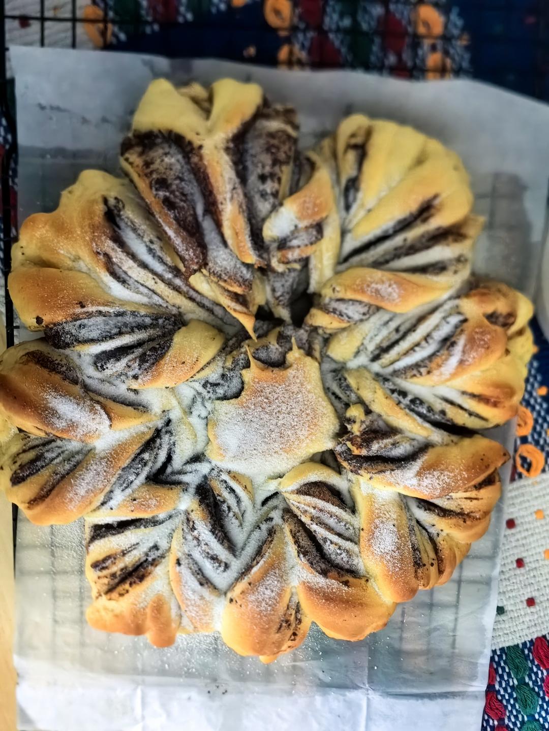 圣诞巧克力雪花面包