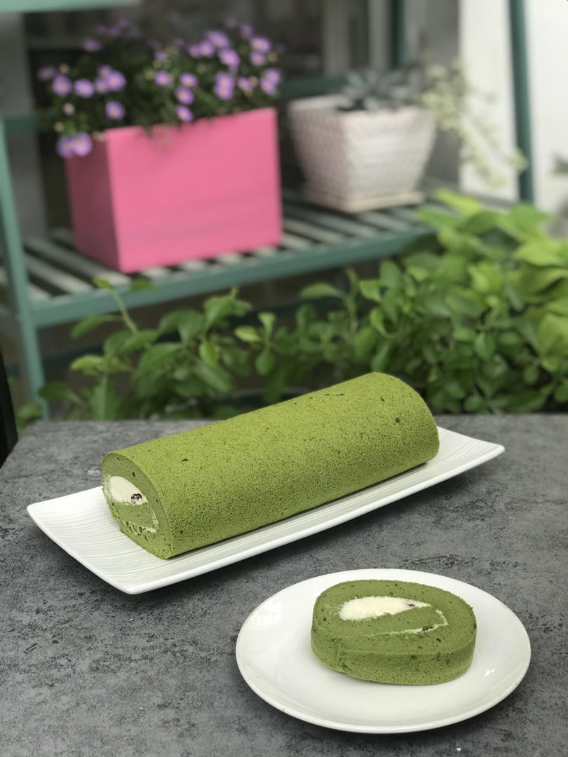 抹茶蜜豆蛋糕卷