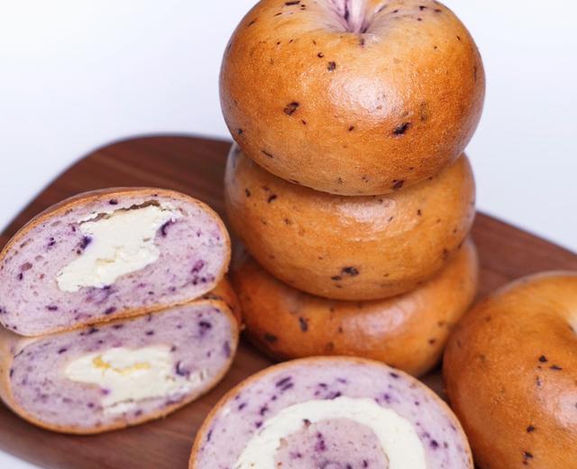 蓝莓乳酪贝果🥯越嚼越香🔥这个配方绝了的做法