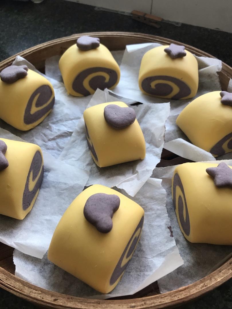 黑米粉刀切馒头