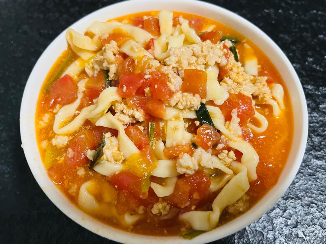 酸甜可口的瘦肉番茄面的做法