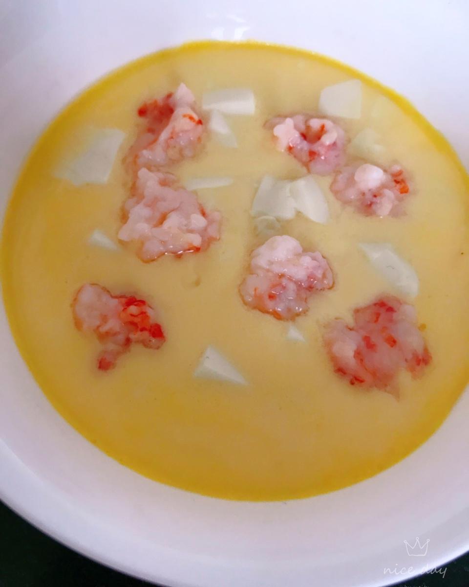 虾仁豆腐蒸水蛋