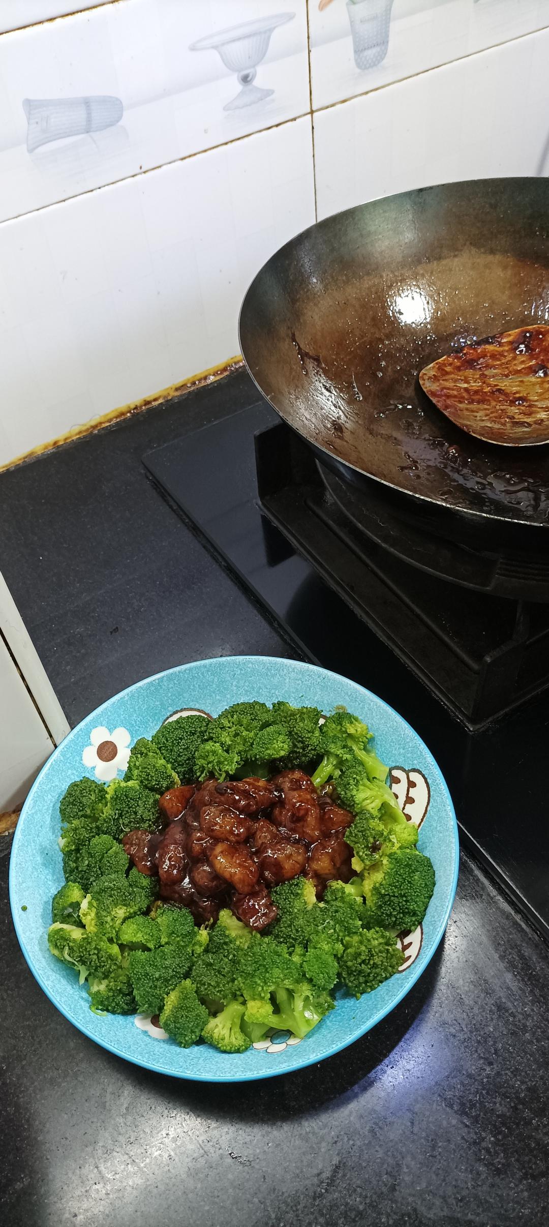 猪油渣炒西兰花