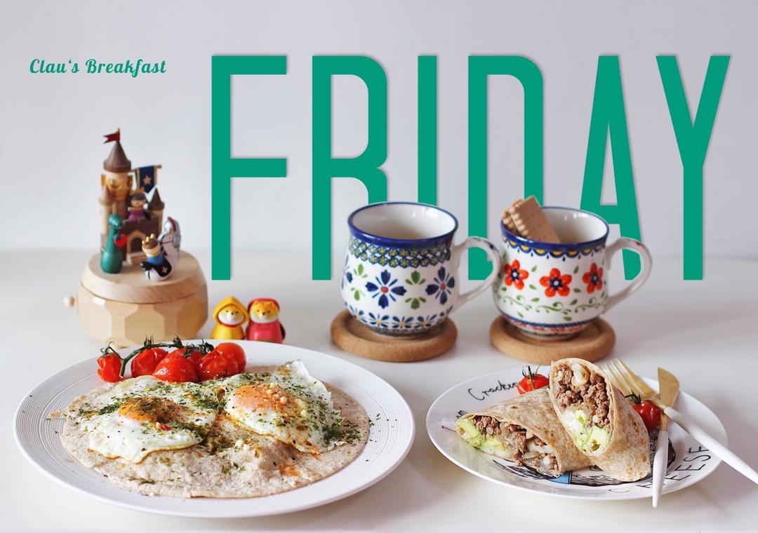 墨西哥风香辣牛肉与煎蛋三层烙饼