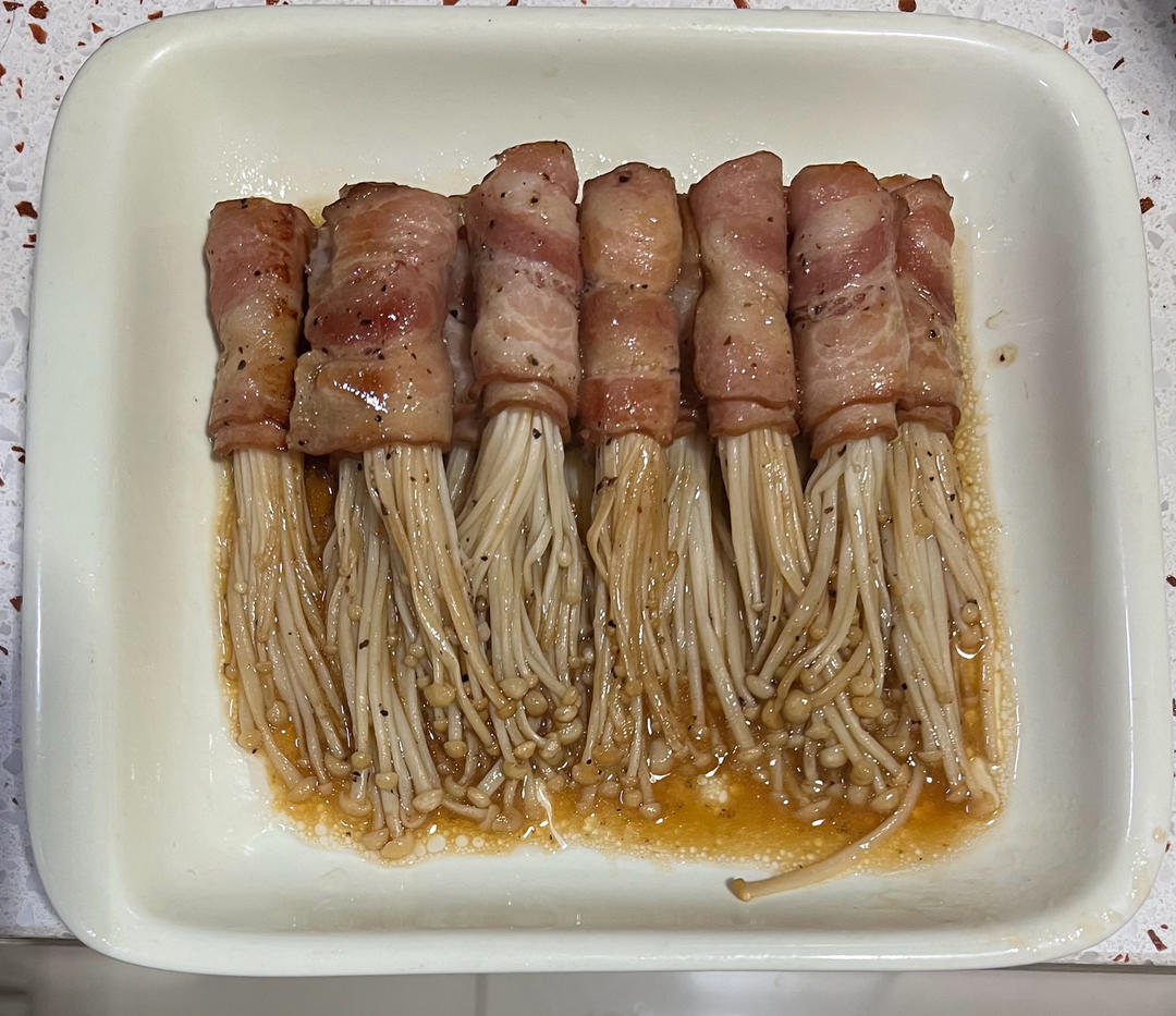 味道超赞 超下饭的金针菇培根卷