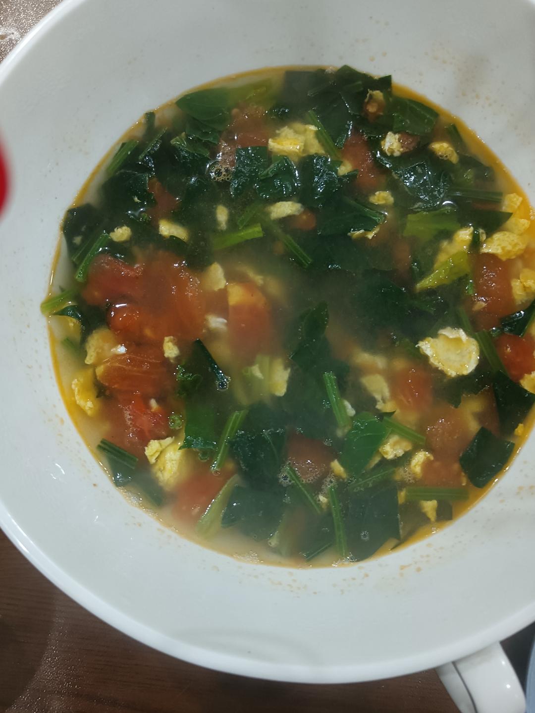 番茄菠菜鸡蛋汤