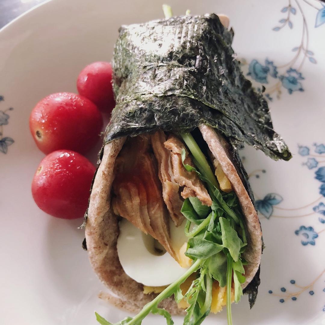 秋葵海苔鸡蛋卷饼