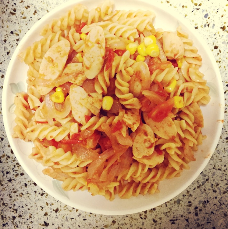 素炒意面。通心粉