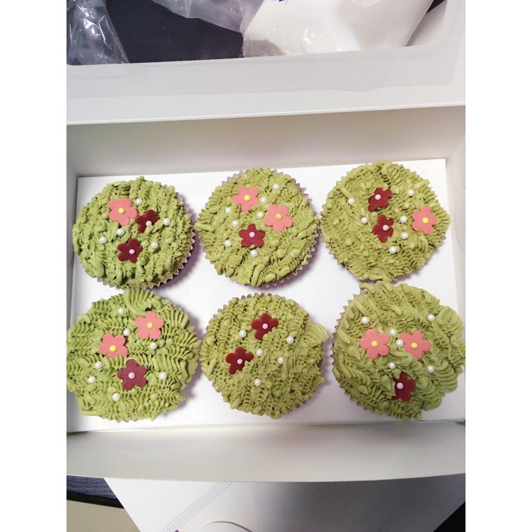 【青山绿水，白云出岫】黑芝麻抹茶双享纸杯蛋糕