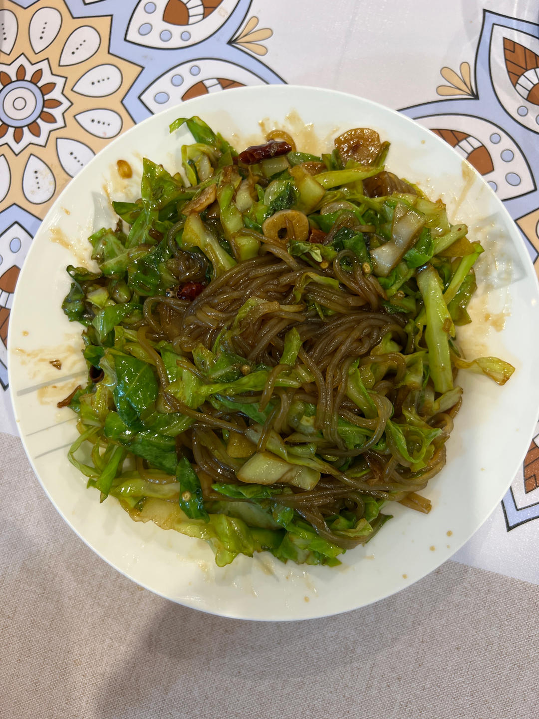 最近爱吃粉丝粉条～包菜炒粉丝