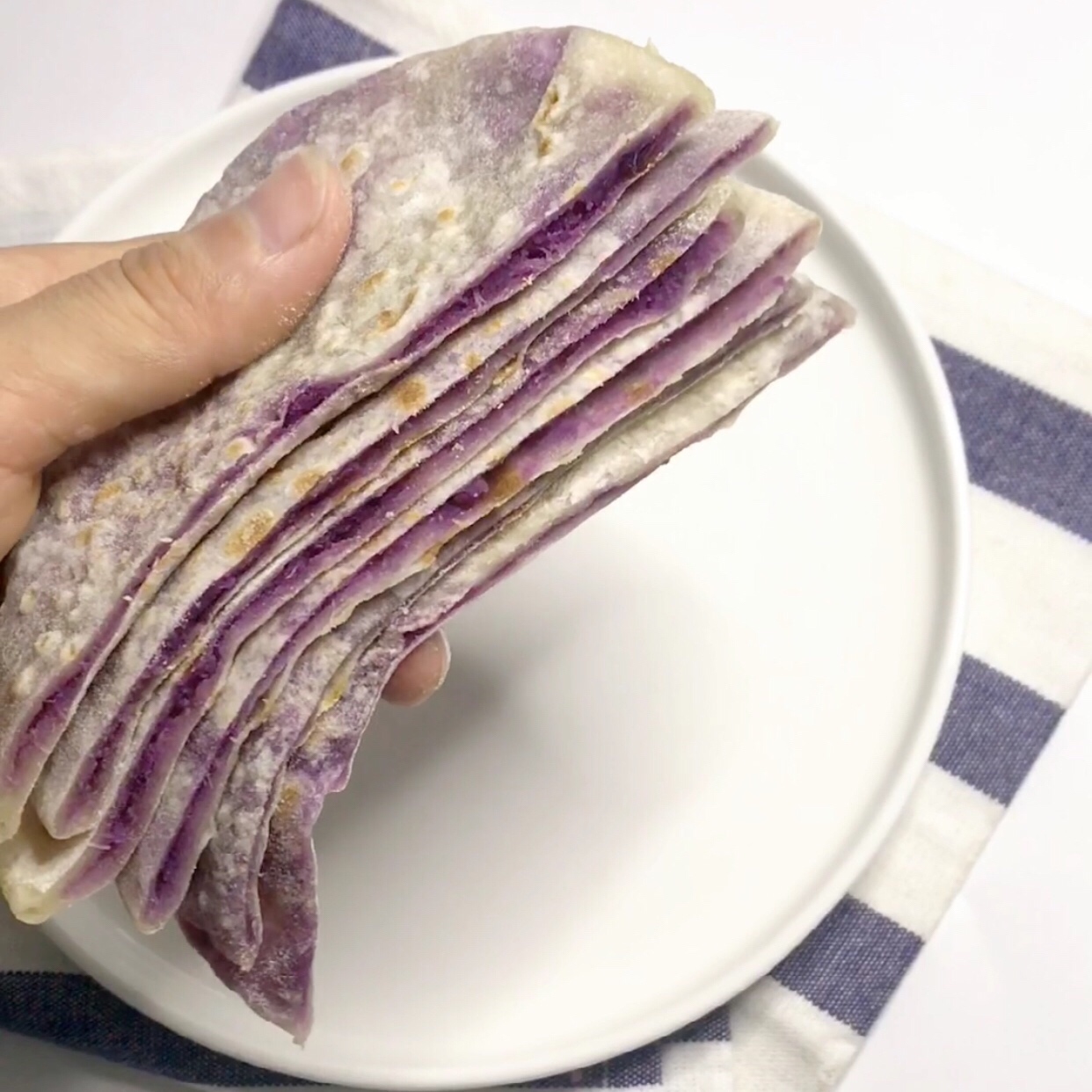 水烫面紫薯饼的做法