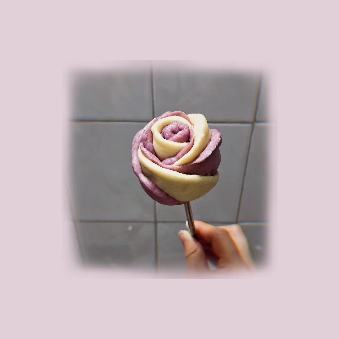 牛奶紫薯玫瑰花馒头