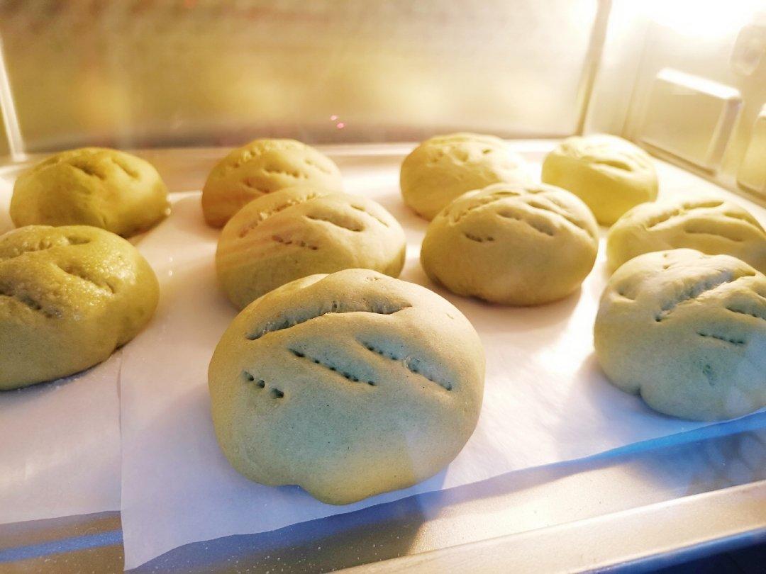 抹茶豆沙小面包（无油脂）