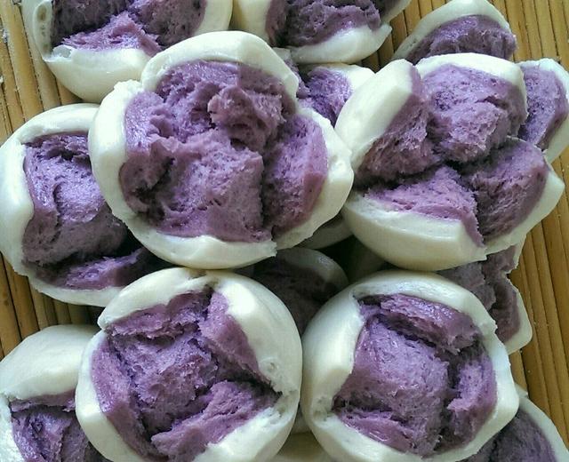 开花紫薯馒头的做法