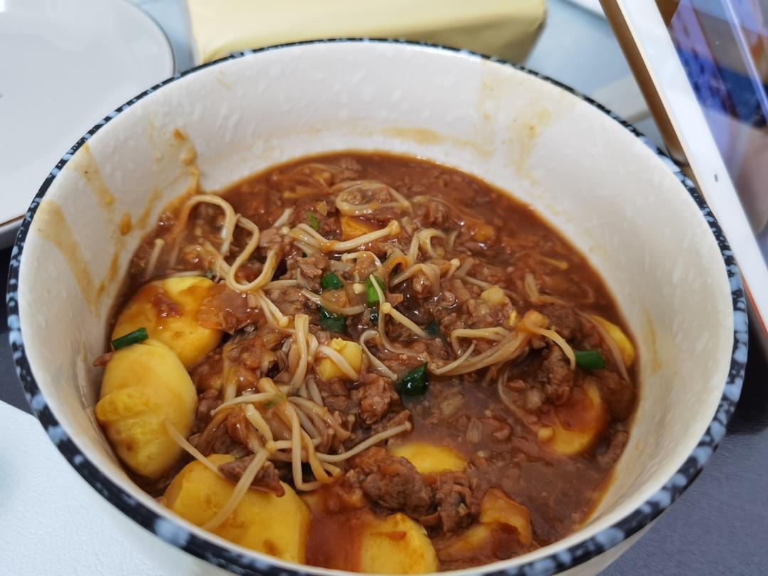 超下饭❗日本豆腐炒金针菇+牛肉末