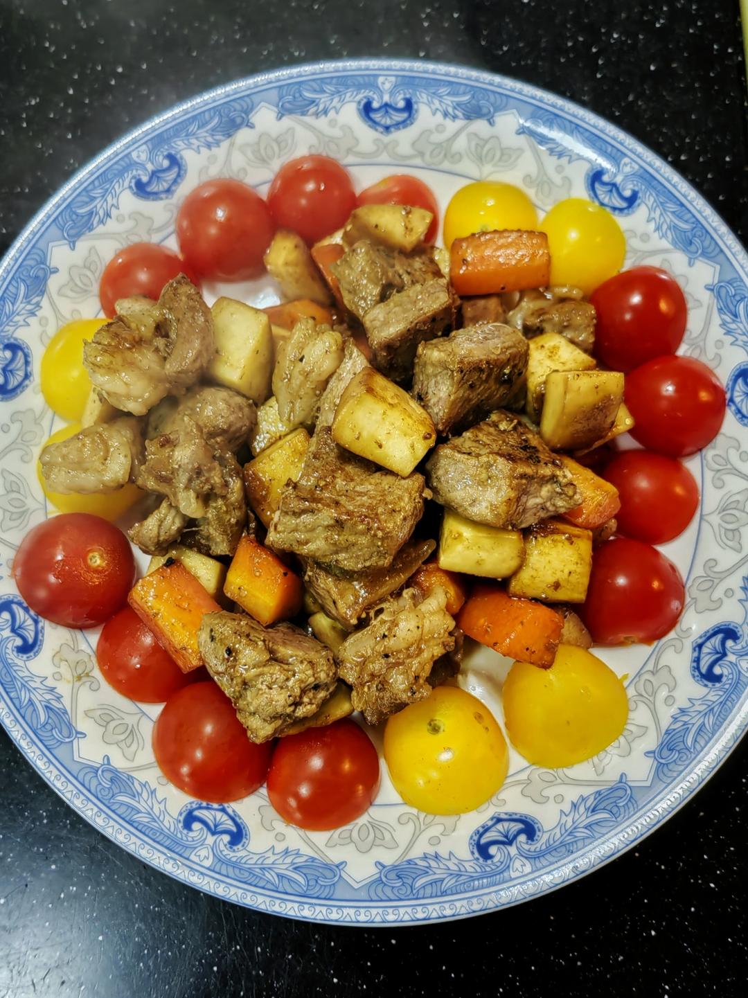 吃肉不长肉 黑椒牛排炒杏鲍菇