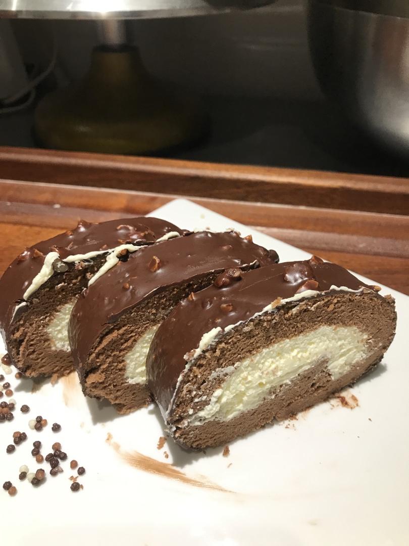 梦龙蛋糕卷，巧克力脆皮卷，巧克力梦龙卷