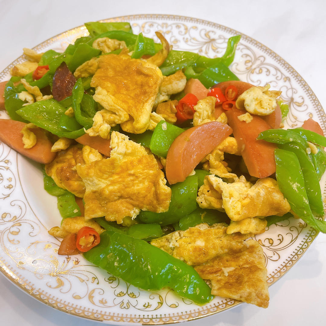 超下饭的青椒火腿炒蛋