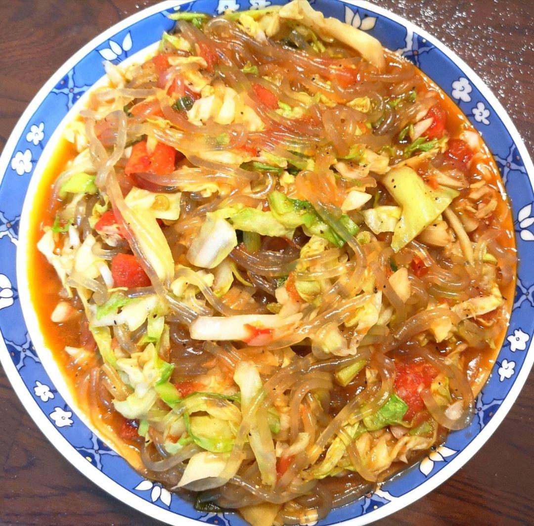 卷心菜炒粉丝 Glass noodles with Cabbage