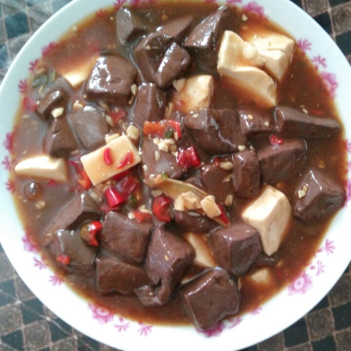 熘鸭血豆腐