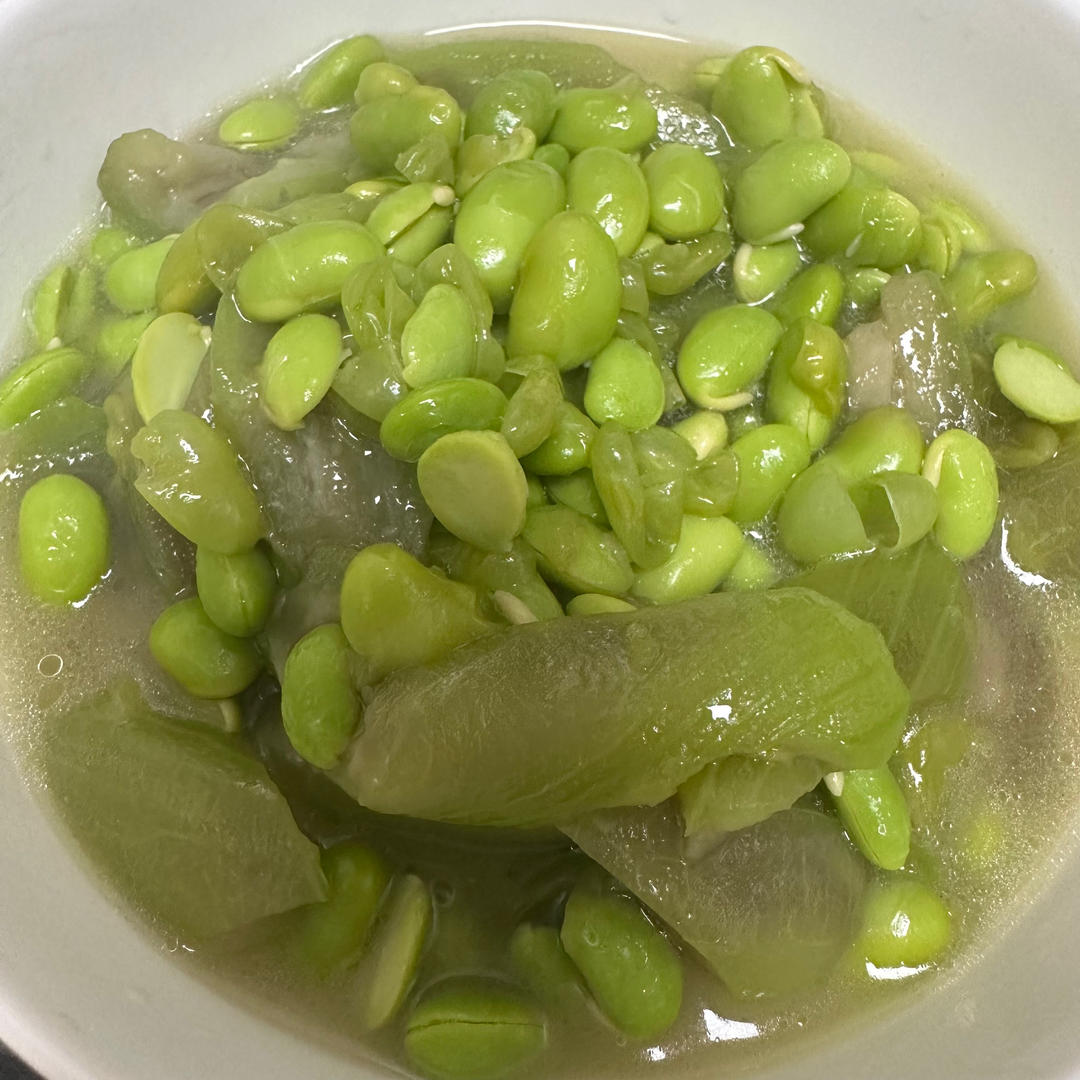 夏日必备丝瓜毛豆的做法