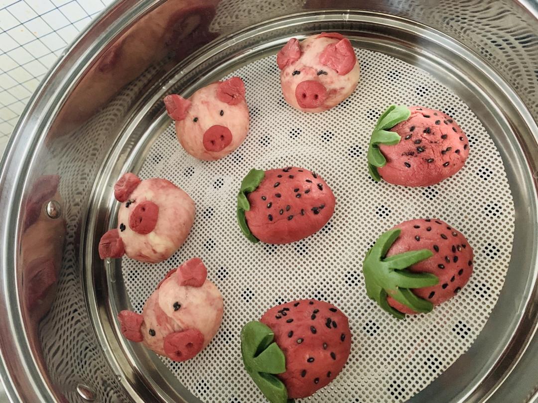 草莓🍓牛奶馒头