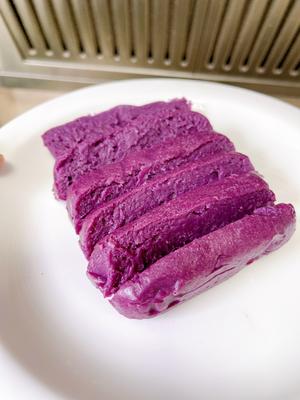 奶香紫薯蒸糕的做法 步骤3