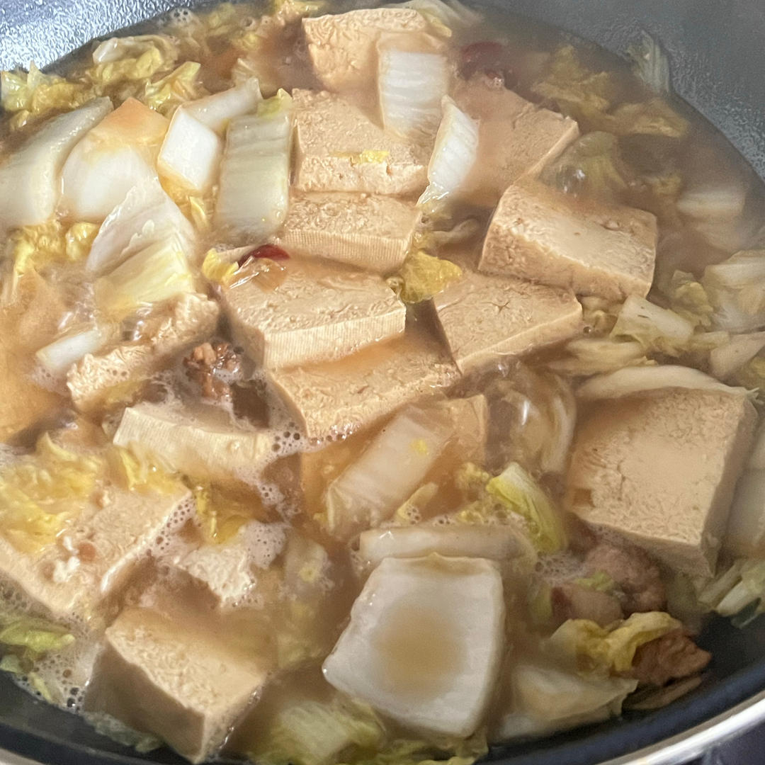 白菜冻豆腐炖粉条