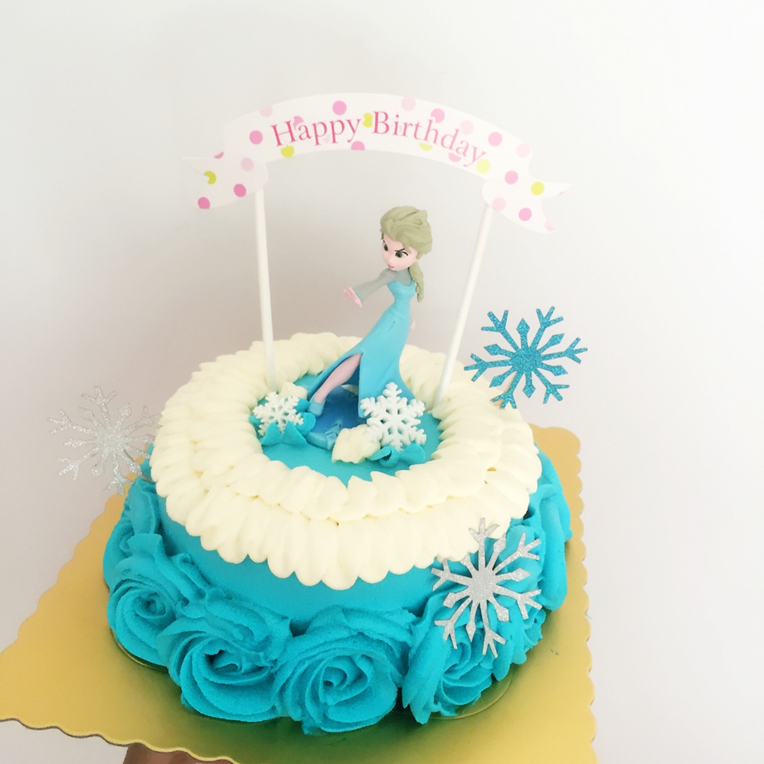 冰雪奇缘主题双层蛋糕--Frozen艾莎