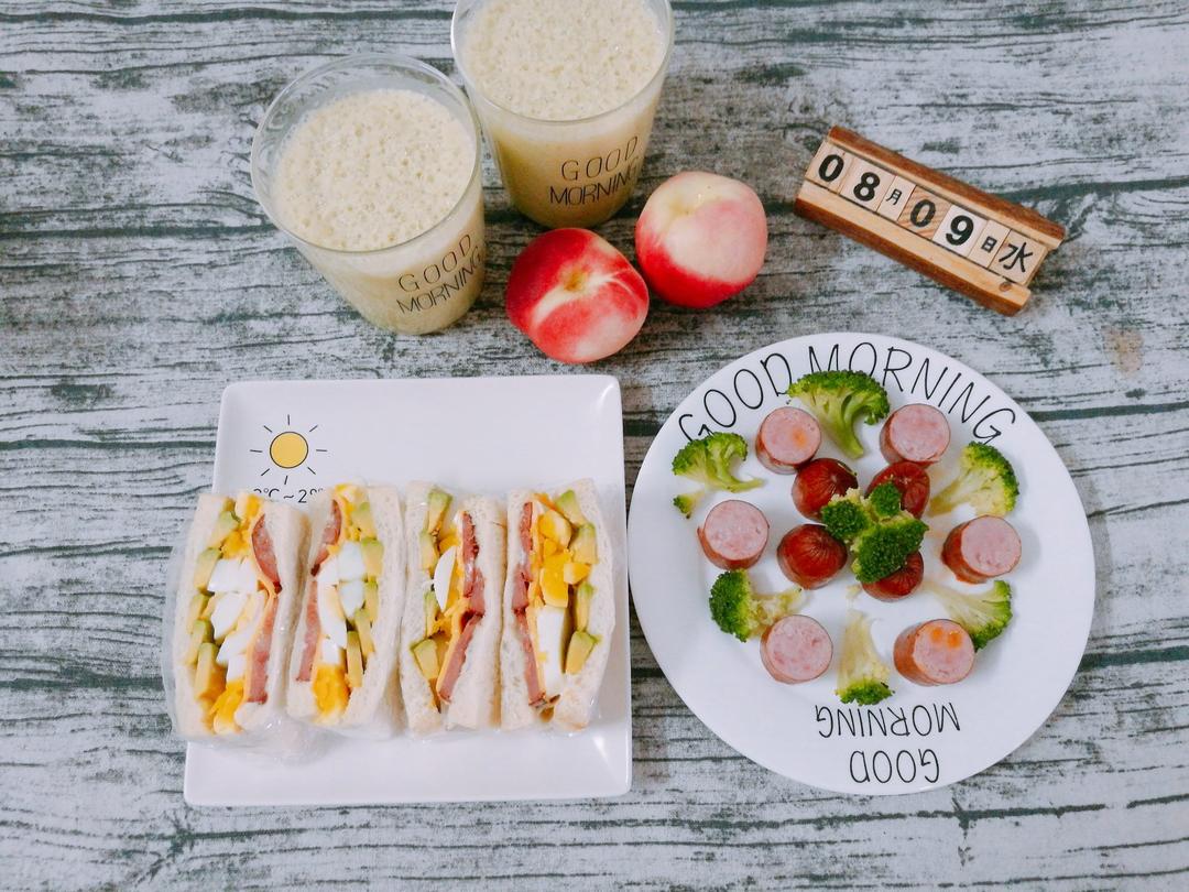 如何做超厚的沼三明治~详细tip！牛油果鸡蛋午餐肉三明治~