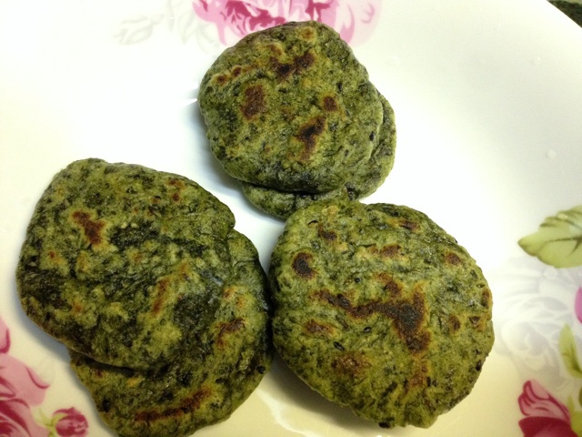 luckyangell做的艾草煎饼