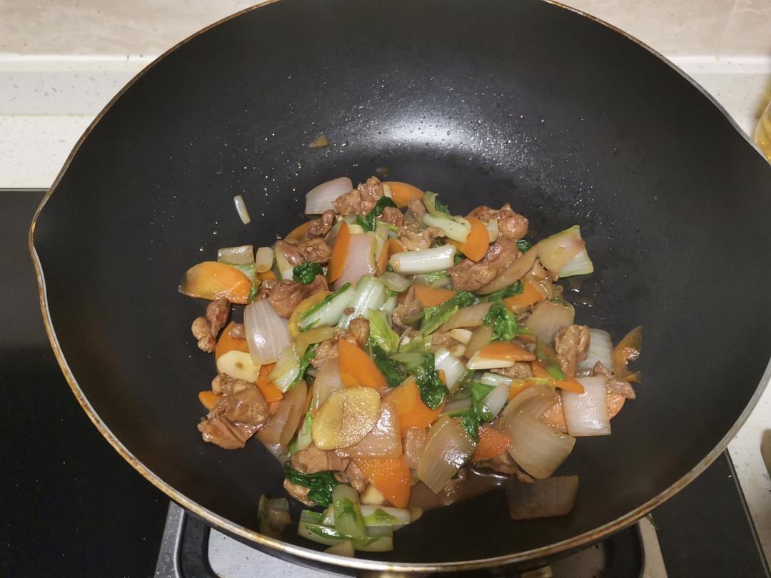 小白菜胡萝卜炒肉