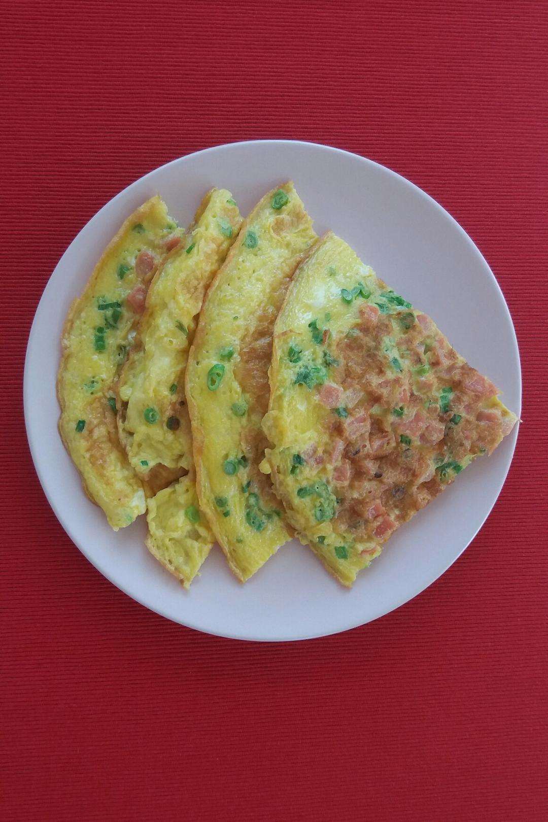 火腿肠葱花鸡蛋饼