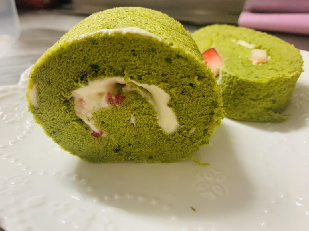抹茶红豆蛋糕卷