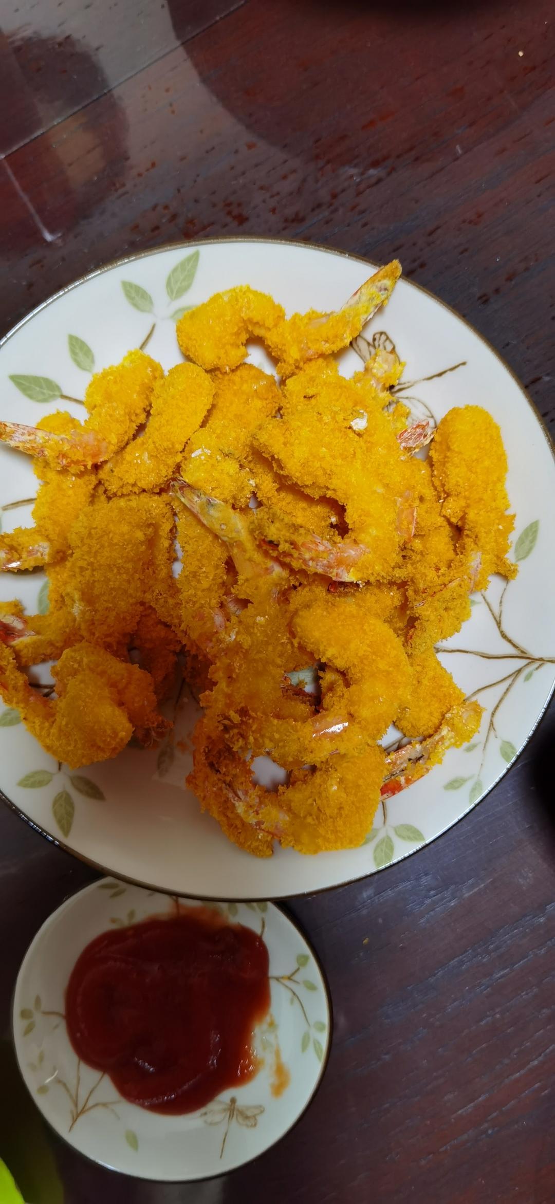 烤箱版少油面包糠烤虾