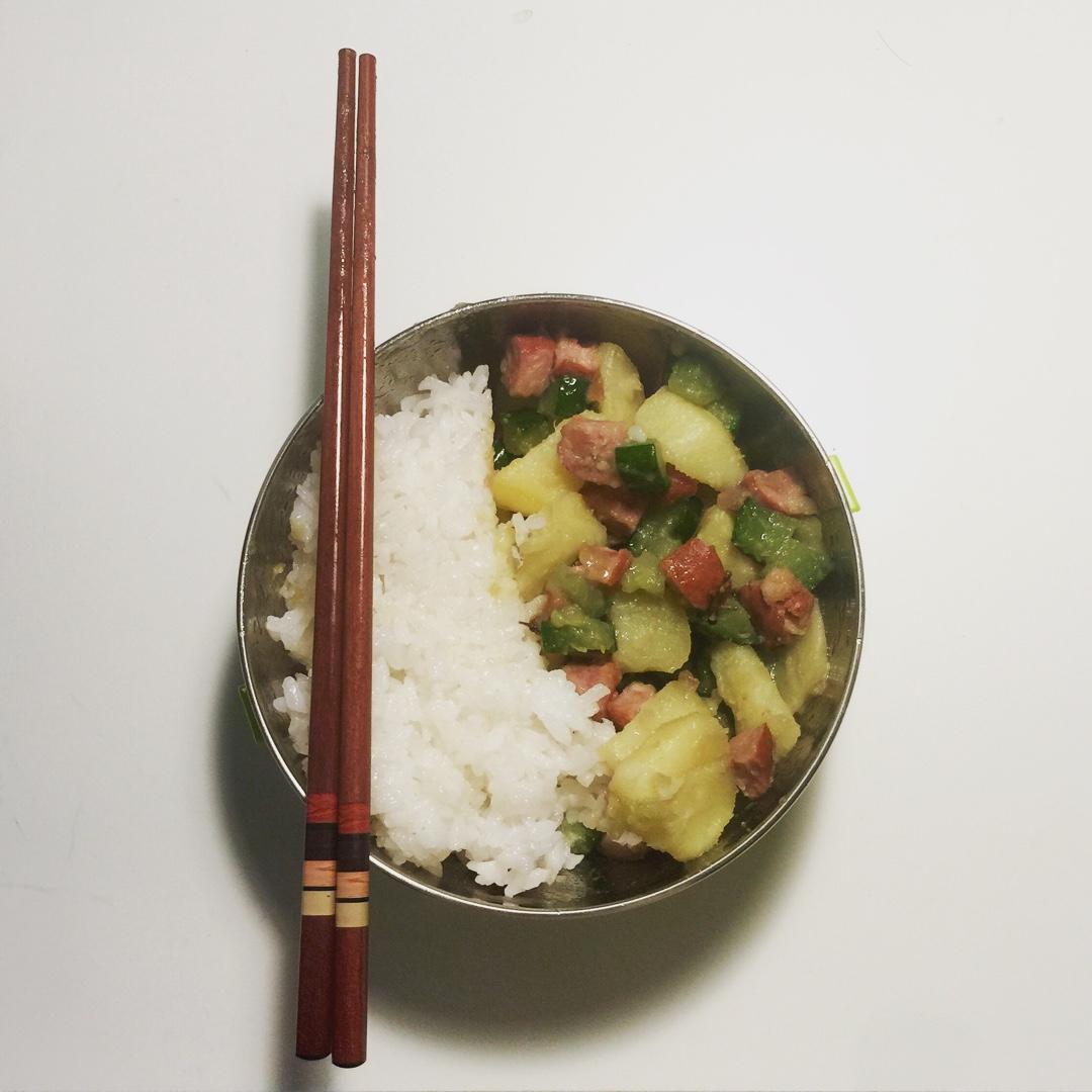 快手红薯拌饭