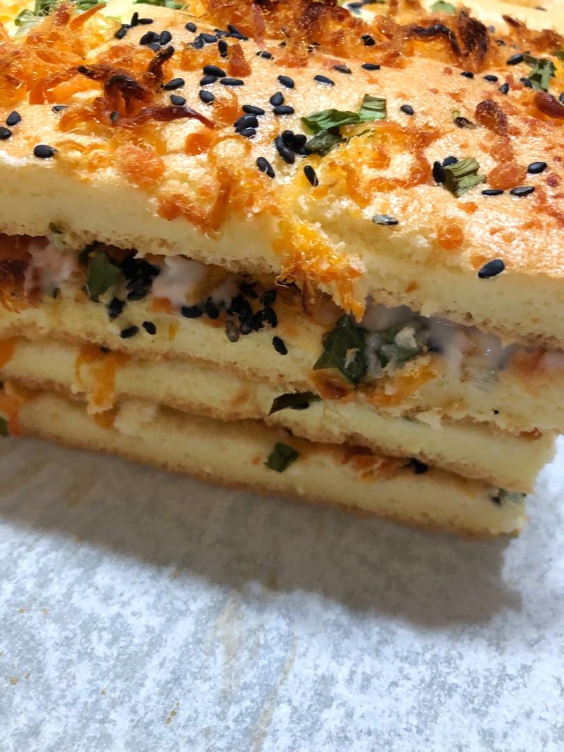 芝麻香葱肉松蛋糕（咸味）