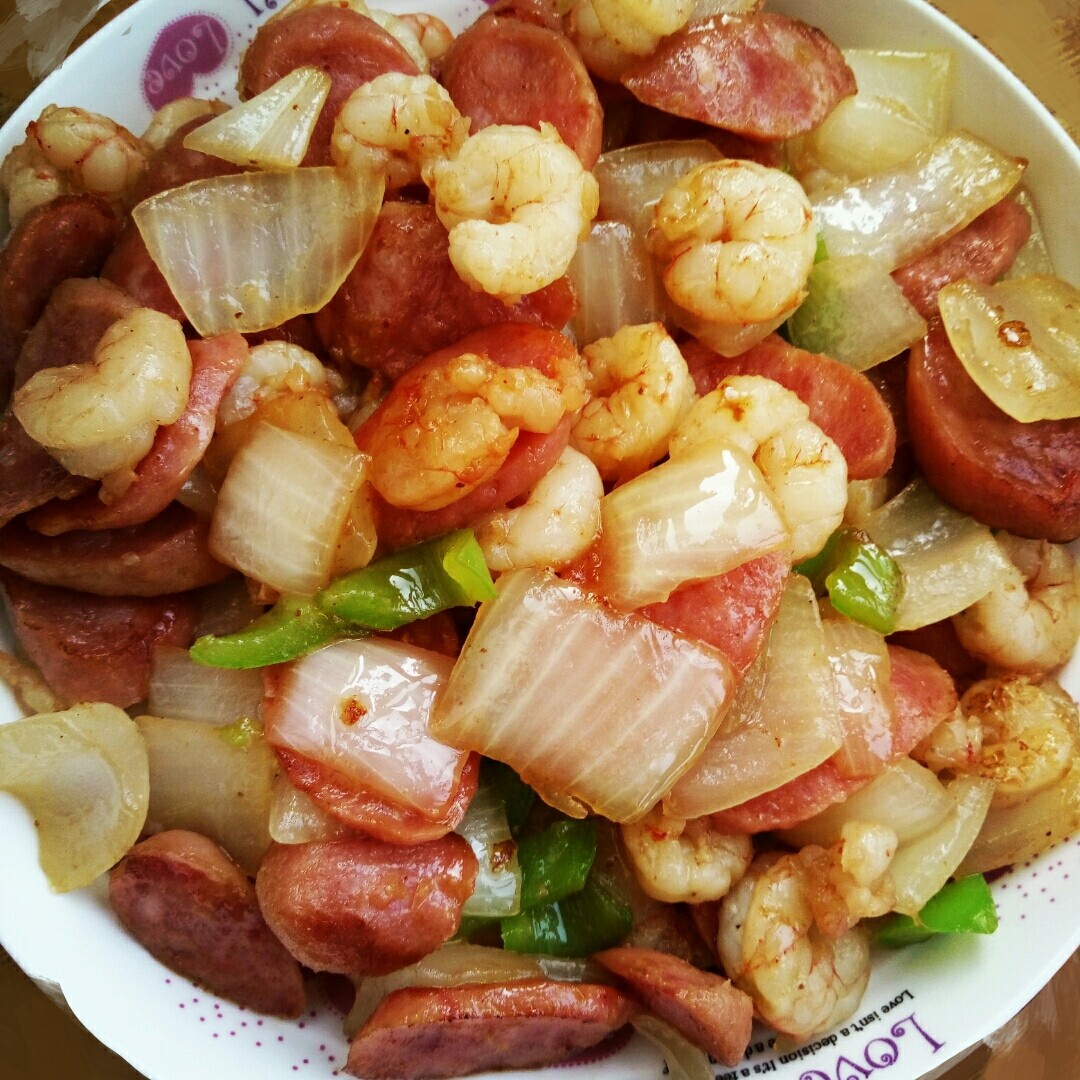 洋葱炒虾仁
